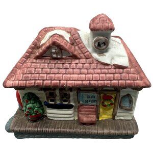Vintage Noma Dickensville Collectibles Christmas Train Station Figurine READ